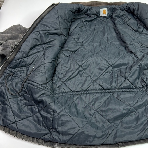 Vintage Carhartt C03 Arctic Black Insulated Canvas Chore Jacket Grunge Large 90s - Picture 10 of 12